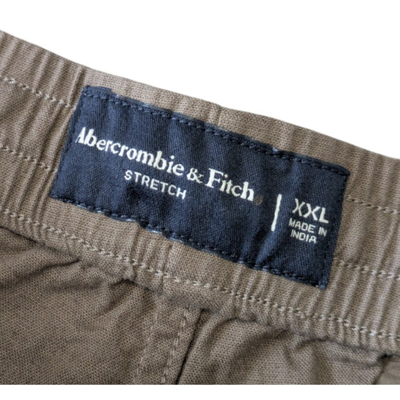 Abercrombie & Fitch Brown Relaxed Linen Blend Pull On Shorts New Size XXL Mens - Picture 3 of 5